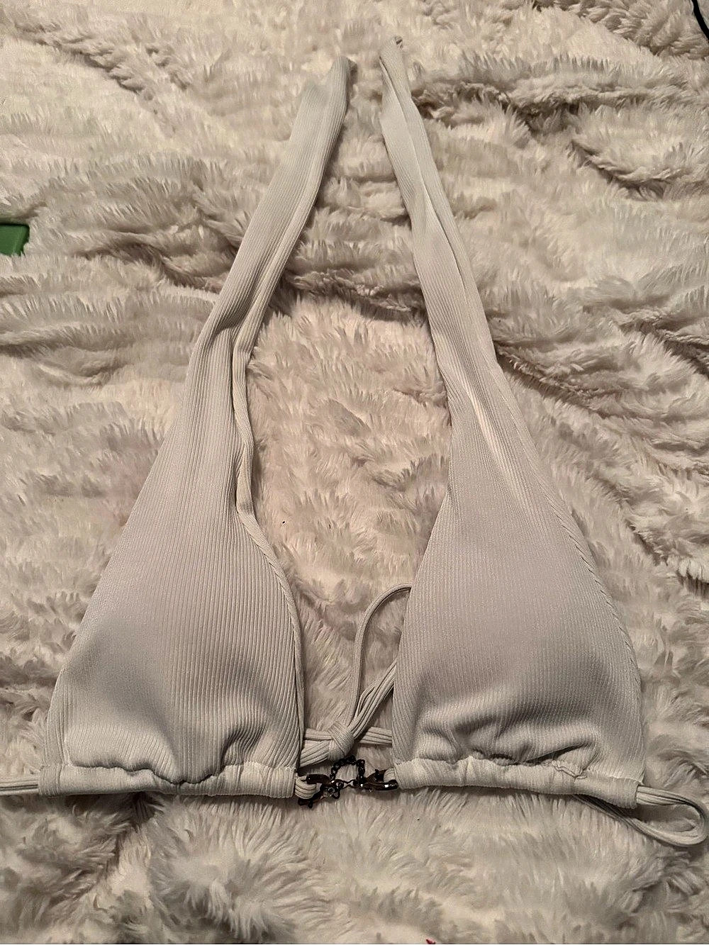 White Halter Bikini Top